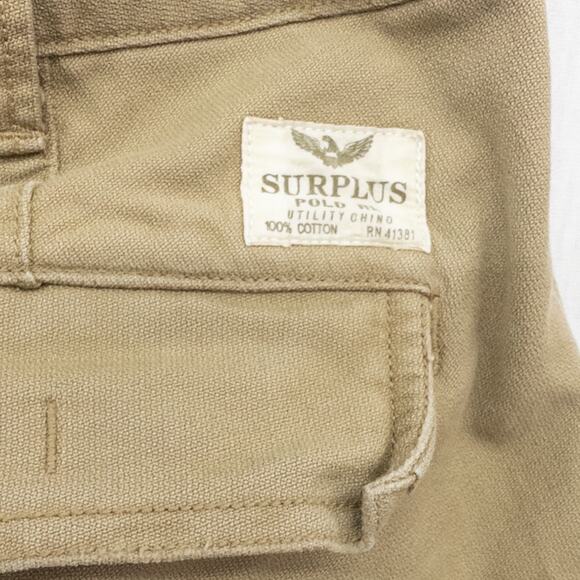 Polo Ralph Lauren Military Crew Utility Chino Pant Tan Men's 34 32 - Picture 3 of 9